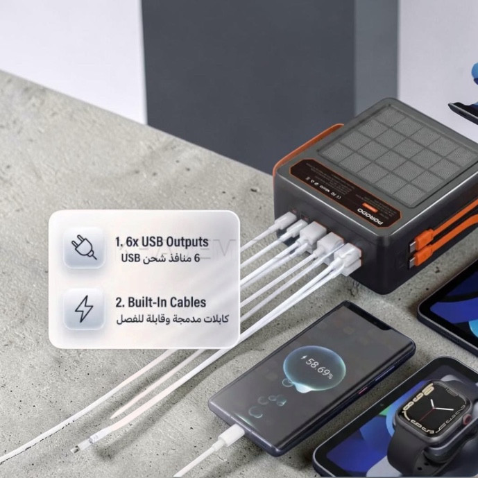 پاور بانک خورشیدی مارک PRODO 80000mAh